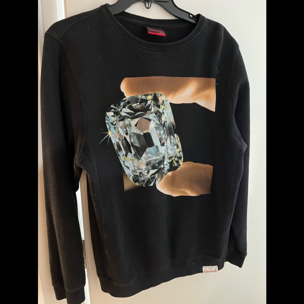 COPY - Mens or womens  “Diamond” sweatshirt size Medium black